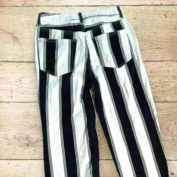 Striped Black and White Women's Jeans - Picture 6 of 8
